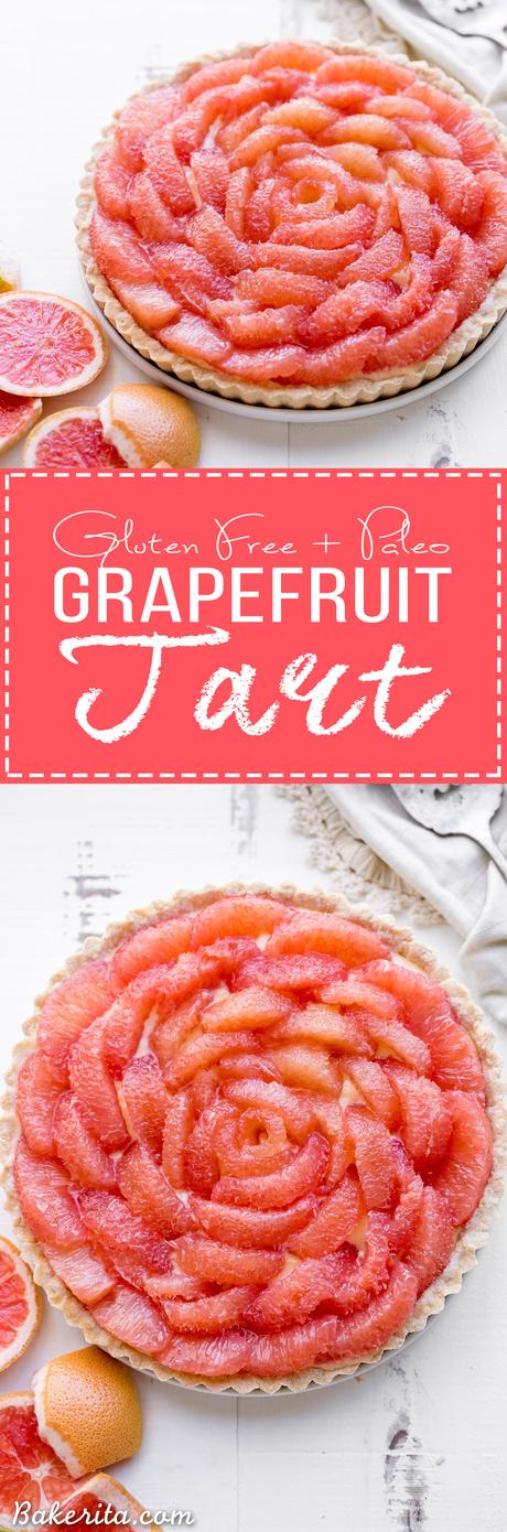 Grapefruit Tart (Gluten Free + Paleo) This Grapefruit Tart has a bright, tart grapefruit flavor from the silky grapefruit curd, and it's topped with gorgeous pink grapefruit segments! This gluten-free, Paleo, and refined sugar free tart is a stunning way to show off grapefruit.