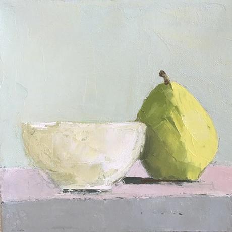 ARTmonday: MassArt Auction Preview Still Life With Pear by Anne Harney At Mass Art Auction