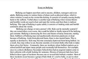 Cyber bullying essays