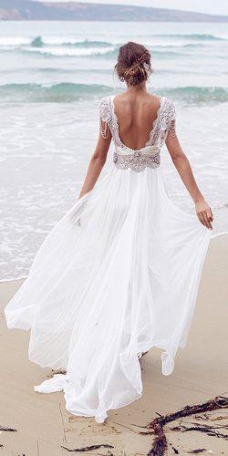 destination bridal dresses embellished bodice open back chifon skirt by anna campbell