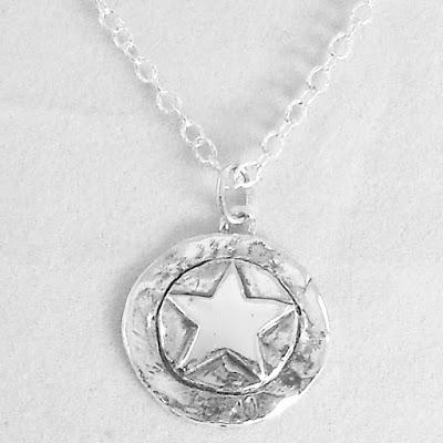 Texas Star Banded Pendant on Sterling Silver Chain The Te... Texas Star Banded Pendant on Sterling Silver Chain The Te...