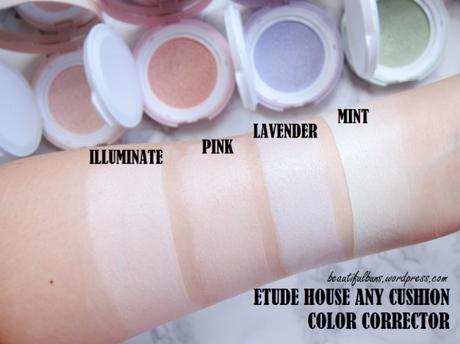 Review/Swatches: Etude House Any Cushion Color Corrector – all four shades