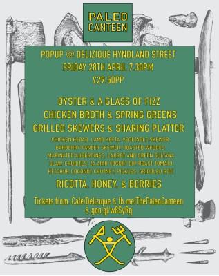 Event: Paleo Canteen Pop up at Delizique Friday 28th April
