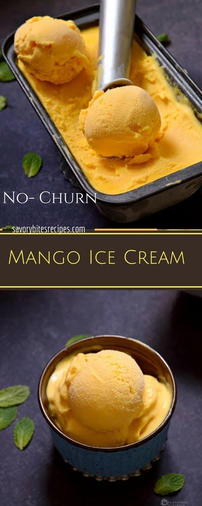 Mango IceCream No Churn EggFree Recipe