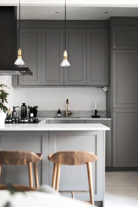 Gray kitchens with oak details Gray kitchens with oak details | Bosthlm