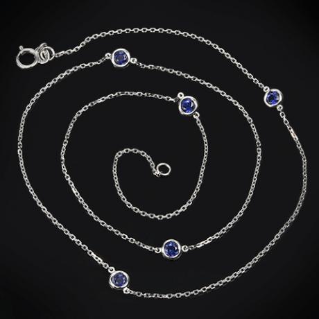 Smith1940's Whiteflash sapphires by the yard custom necklace
