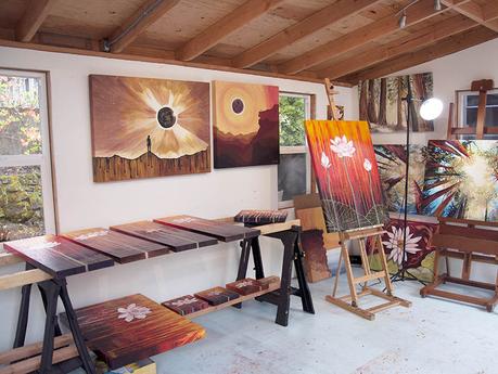Courage Blooms Art studio of Cedar Lee, April 2017