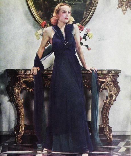1936 Travis Banton evening dress worn by Carole Lombard 1936 Travis Banton evening dress worn by Carole Lombard