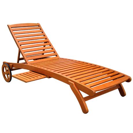 Wood Chaise Lounge Chair