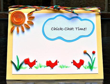 Quilled Rick Rack Chicks Card for CardMaker Magazine Quilled Rick Rack Chicks Card for CardMaker Magazine