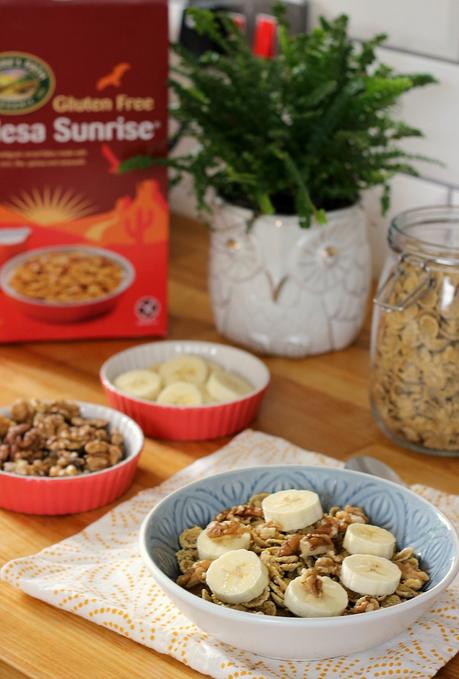 Breakfast Five Ways with Nature’s Path cornflakes with walnut and banana
