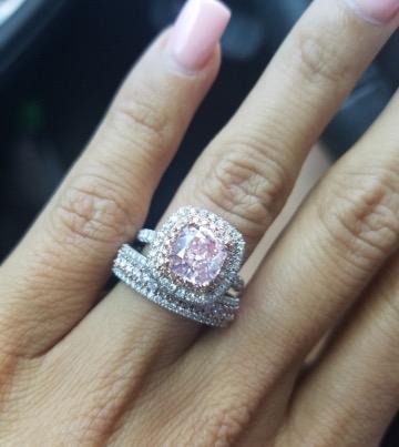 Pretty in Pink - Custom Cushion Halo Engagement Ring