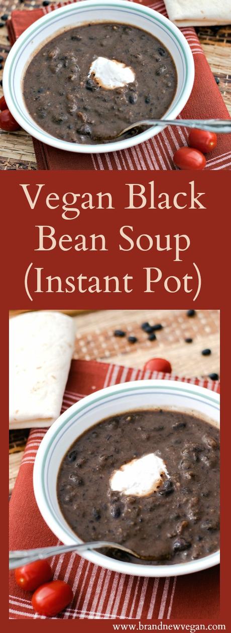A copycat recipe of Panera Bread's Vegan Black Bean Soup, using an Instant Pot. Cooks in just 30 minutes! 