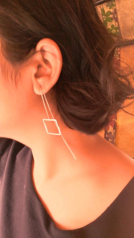 Wearing Square Chain Link Earring from Damselcode