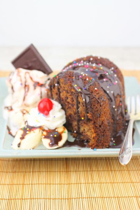 Banana Chocolate Chip Bundt Cake for #BundtBakers Banana Chocolate Chip Bundt Cake