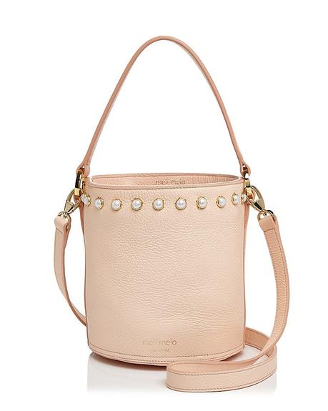 On My Style Radar: The Bags Of Summer leather bucket bag with faux pearl studs