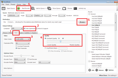 How to use HandBrake software to reduce MP4 video file size without losing quality - Method of encoding