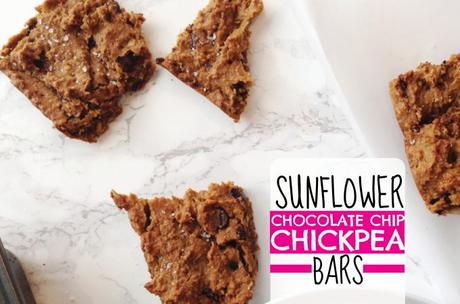 Sunflower Chocolate Chip Chickpea Bars (gluten free, vegan)