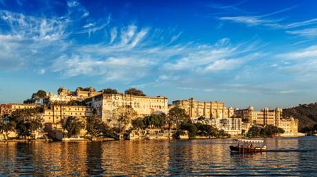 Udaipur river and boat