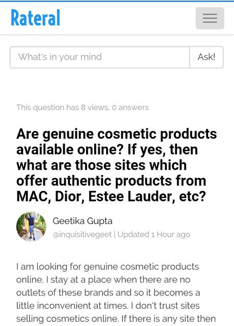 Rateral- Question-Answer community for online shopping lovers: Review