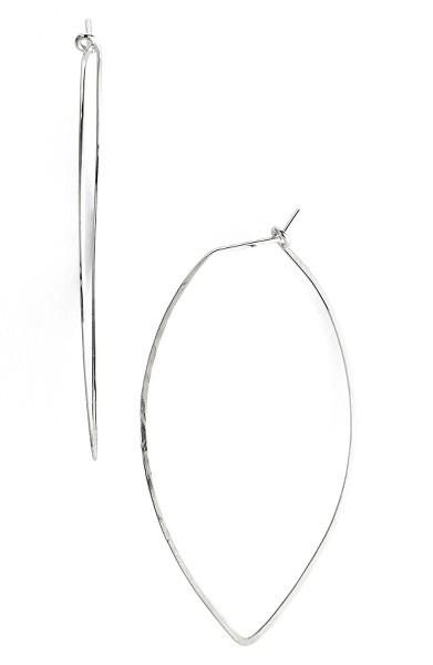 sterling silver marquise hoop earrings