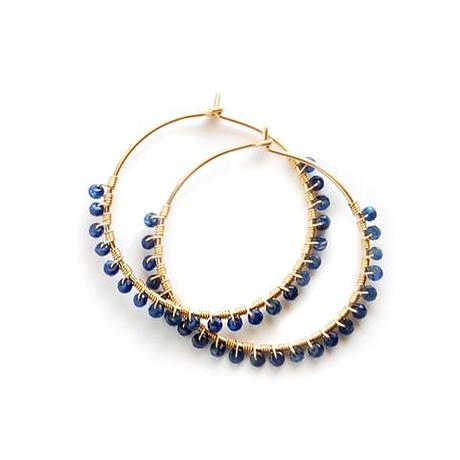 Style blogger Susan B. loves these large hoop earrings with sapphires
