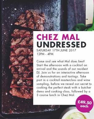 Event: Book Now for behind the scenes at Chez Mal event Event: Book Now for behind the scenes at Chez Mal event