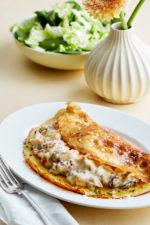 Cream of Mushroom Puree Seafood Omelet