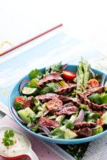 Cream of Mushroom Puree Asian Beef Salad