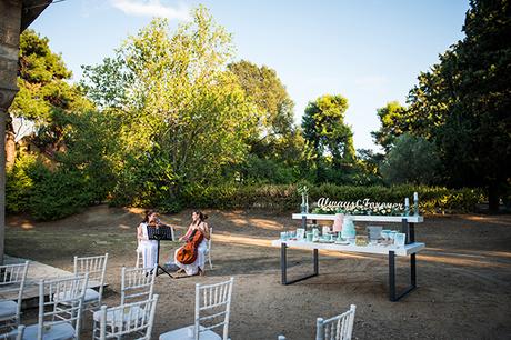 Mint & peach summer wedding in Greece