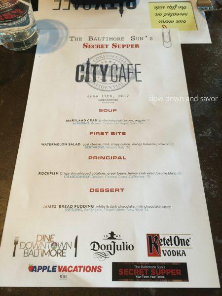 The Baltimore Sun’s Secret Supper at City Cafe The Baltimore Sun’s Secret Supper at City Cafe