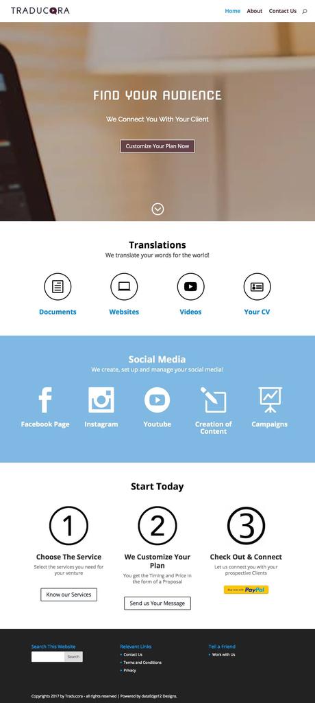 Traducora – Media Company Social Media Translation company WordPress website