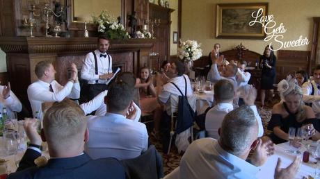 An Elegant and Stylish Lakes Wedding Video the groom did his wedding speech in front of the grand fire place at armathwaite hall
