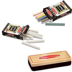 Image: Melissa and Doug Eraser and Chalk Bundle - When it's time to erase the chalkboard, use this traditional felt eraser with a solid wood handle to get the job done!