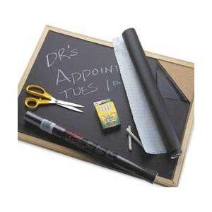 Image: Con-Tact Self Adhesive Chalkboard Contact Paper Black - Self-adhesive coverings are fully repositionable and easy-to-remove with no residue left behind