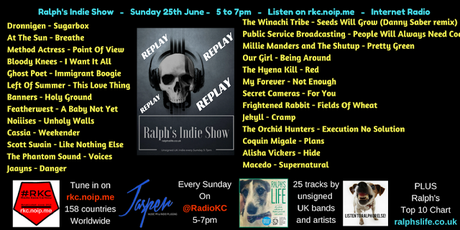 Ralph's Indie Show REPLAY as played on Radio KC - 25.6.17