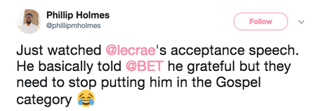 #ChristianTwitter Calls  Lecrae Wishy Washy After  BET Awards Acceptance Speech