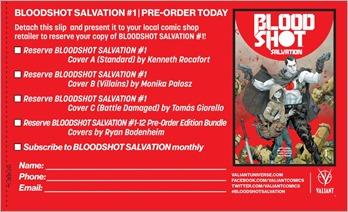 Bloodshot Salvation #1 Preorder Coupon