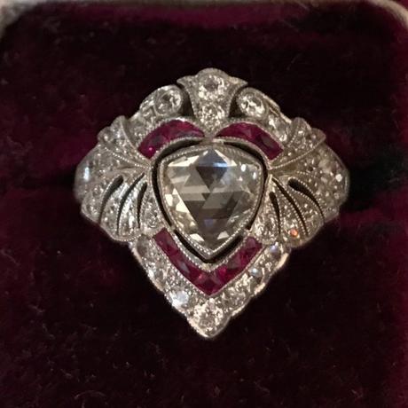 ihuy138's Edwardian Diamond and Ruby Platinum Dinner Ring