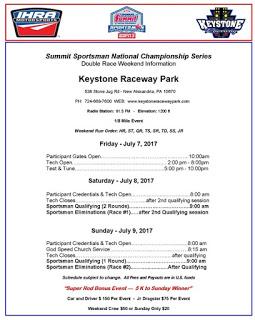 Keystone Raceway Park Welcomes Summit Sportman National Championship Series