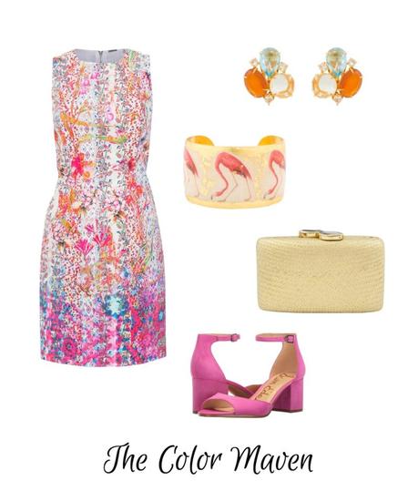Style blogger Susan B. of une femme d'un certain age imagines a wedding guest outfit for a Color Maven.