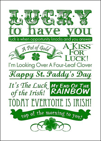 FPF: 10 St. Patrick's Day Subway Art Printables FPF: 10 St. Patrick's Day Subway Art Printables