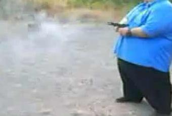 Random Video Find: Fat Man Shooting a Gun. - Paperblog