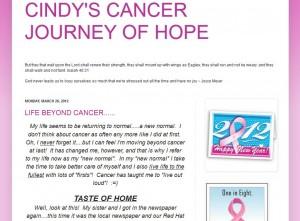 Indiana Blogs: Cindy's Cancer Journey of Hope