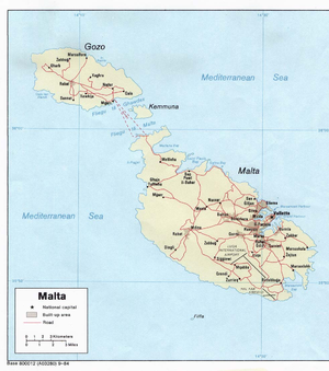 An enlargeable map of the Republic of Malta