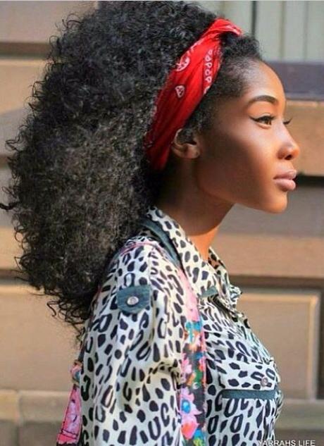scarf hairstyles woman wearing red bandana