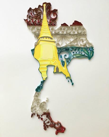 Quilled and Paper Cut Thailand by Akiko Makihara Quilled and Paper Cut Thailand by Akiko Makihara
