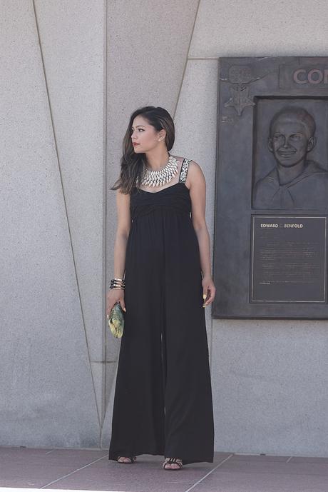 what to wear to a wedding at the beach, black tie, black jumpsuit zara, sequin strap jumpsuit, black dress, LBD, fashion , stylist, street style, myriad musings 