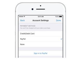Paypal payment to Appstore, Apple Music, iTunes