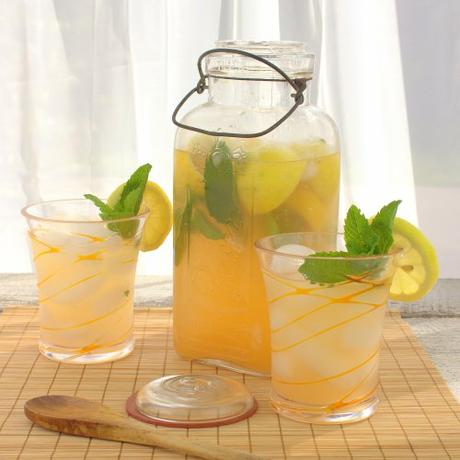 Cantaloupe Mint Lemonade for #SundaySupper Cantaloupe Mint Lemonade